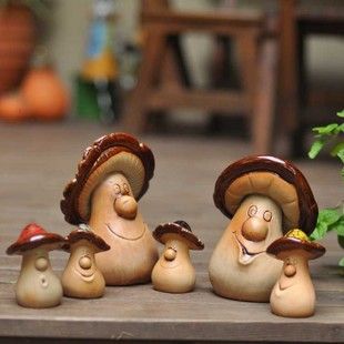 彻贝儿新品特价促销别墅庭院阳台花园艺造景装饰用品陶瓷笑脸蘑菇