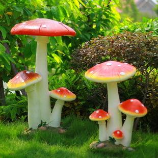 树脂工艺品创意花园庭院装饰园林户外景观雕塑仿真蘑菇摆件